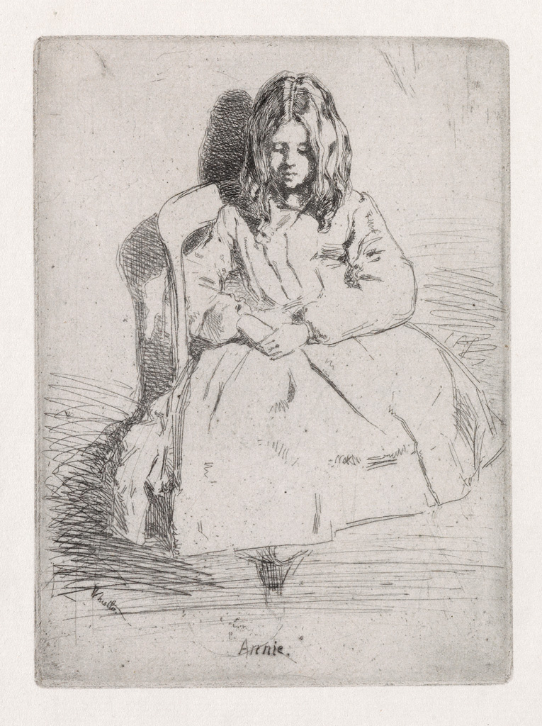 Appraisal: JAMES A M WHISTLER Annie Seated Etching printed in black