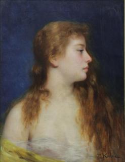 Appraisal: KOSLER Franz Oil on Canvas Portrait of a Young Beauty