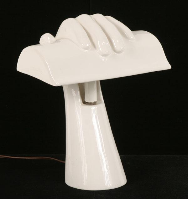 Appraisal: Modern Raymor ceramic lamp the arm forming the base the