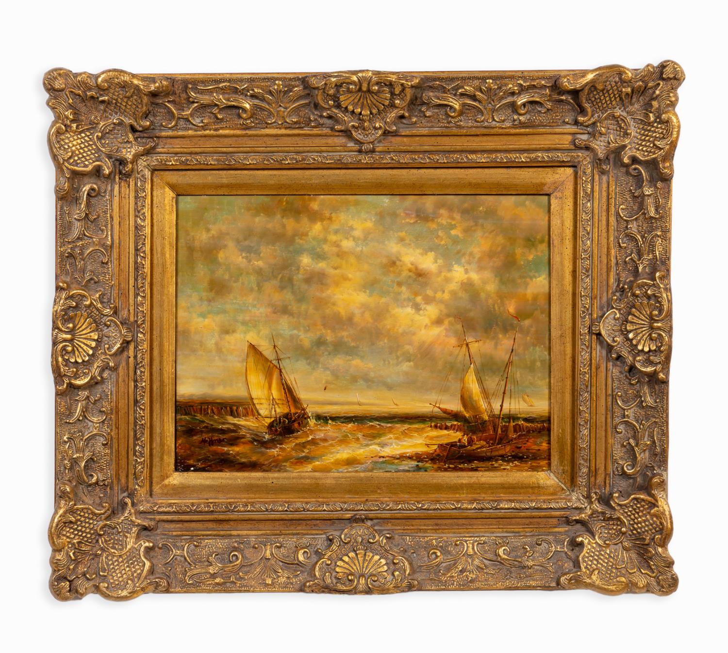 Appraisal: TH C KARL HEFFNER O B SEASCAPE W BOATS th