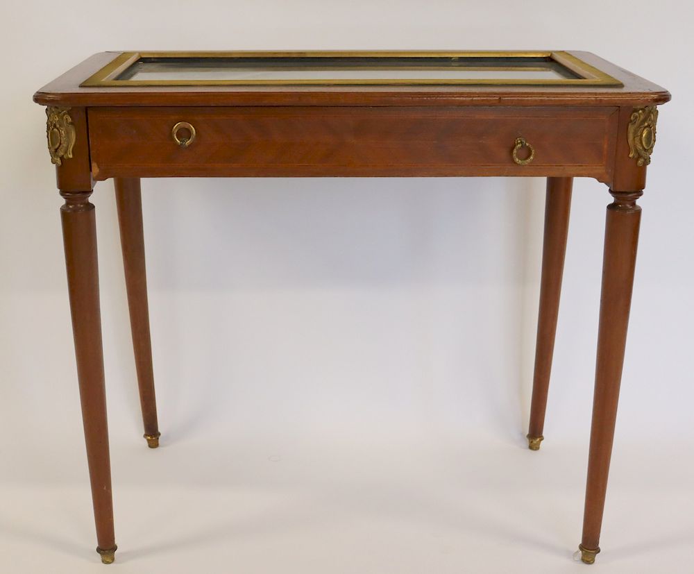 Appraisal: Antique Vitrine Table With Pull Out Display Drawer From a