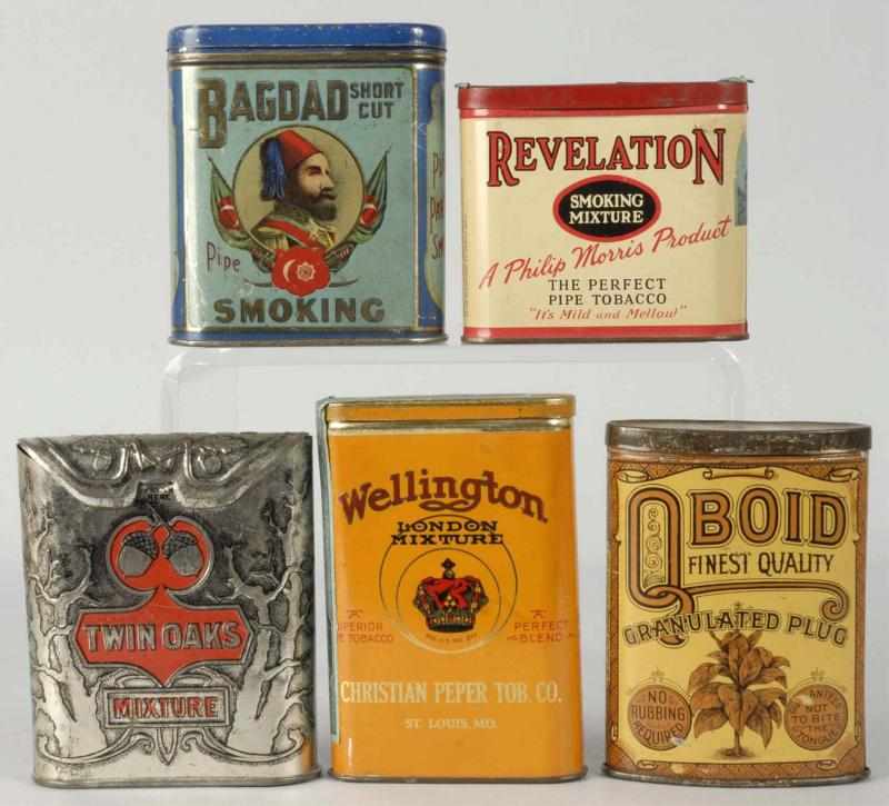 Appraisal: Lot of Early Tobacco Tins Description Includes Twin Oaks Wellington