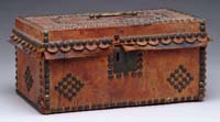 Appraisal: GOOD HIDE STUDDED DOCUMENT BOX The early box having a