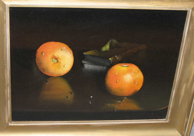 Appraisal: ORPHEE TH CENTURY Still life with oranges oil on canvas