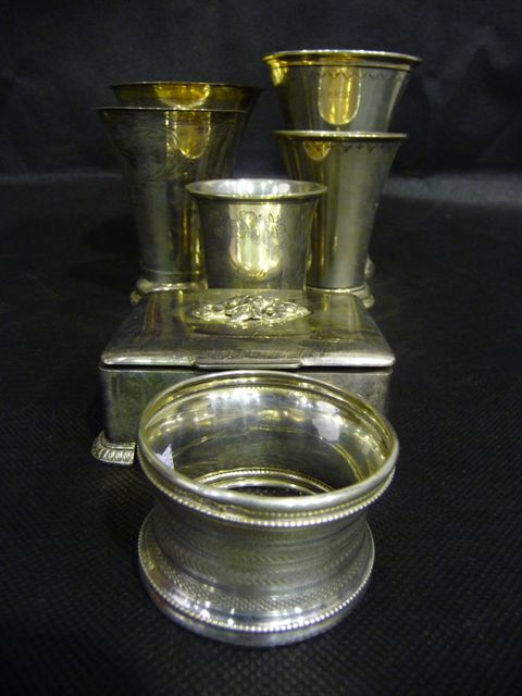 Appraisal: A quantity of Swedish silver beakers with various inscriptions together