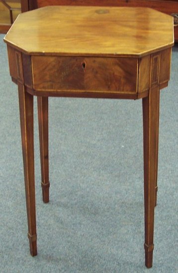 Appraisal: A Regency mahogany work table the top with canted corners