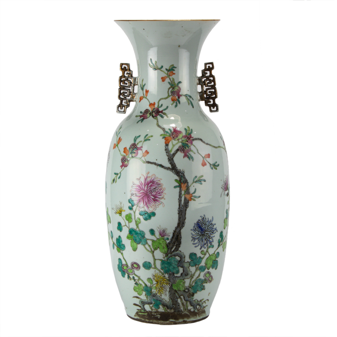 Appraisal: CHINESE FAMILLE ROSE VASE Chinese famille rose vase featuring large