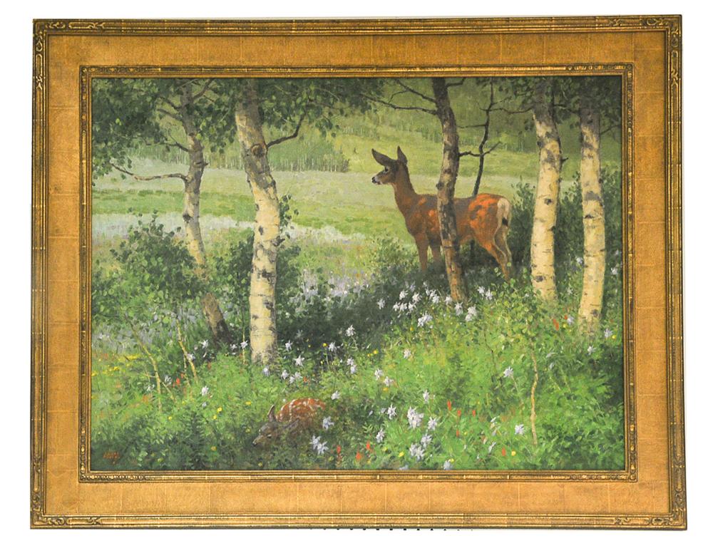 Appraisal: RALPH OBERG FLORA FAUNA circa oil on linen signed lower