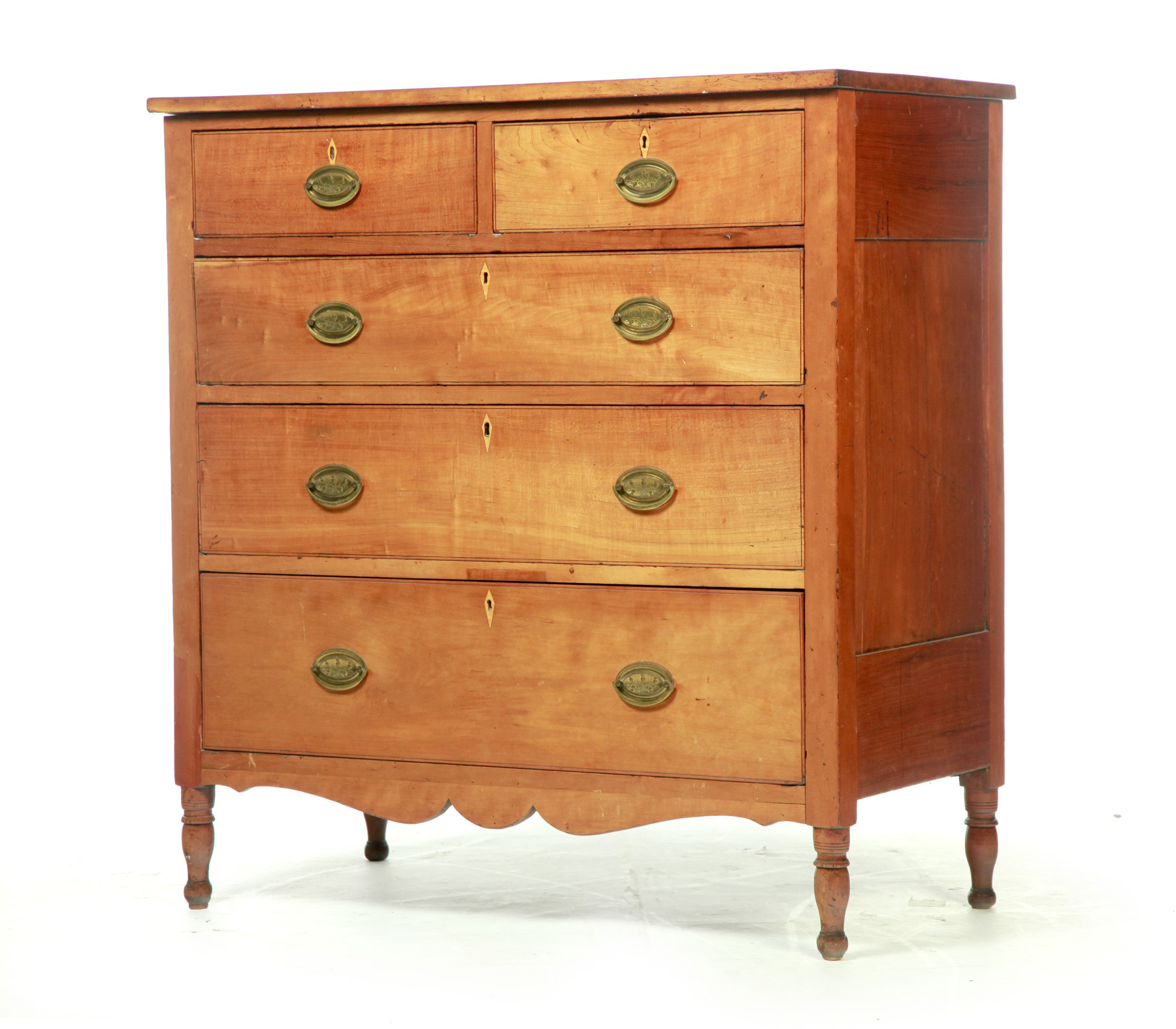 Appraisal: COUNTRY SHERATON CHEST OF DRAWERS American nd quarter- th century