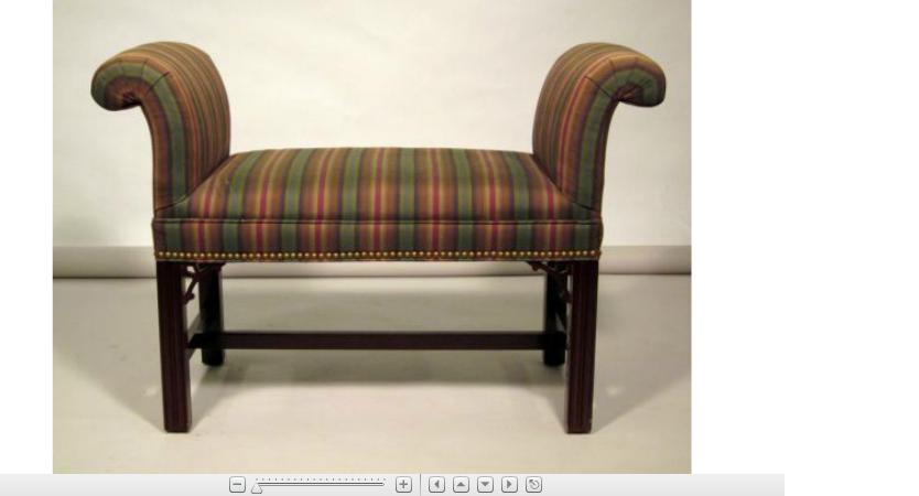 Appraisal: Georgian style mahogany window seatThe rectangular seat with scrolled ends