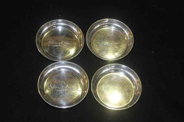 Appraisal: A SET OF FOUR MODERN OPEN SILVER DISHES engraved with