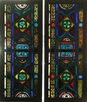 Appraisal: A Pair Of Framed Stained Glass Panels A pair of