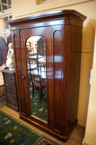 Appraisal: VICTORIAN MAHOGANY MIRROR FRONT WARDROBE