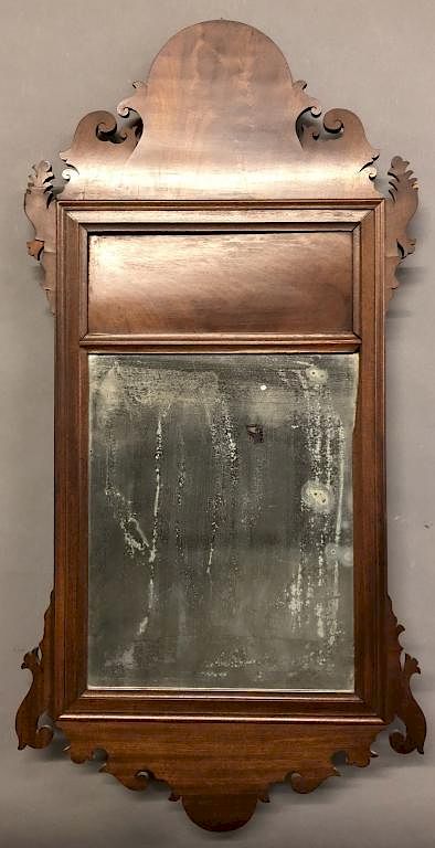 Appraisal: Philadelphia Chippendale Mahogany Carved Mirror Philadelphia Chippendale mahogany carved mirror