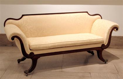 Appraisal: Classical carved mahogany sofa circa H in W in The