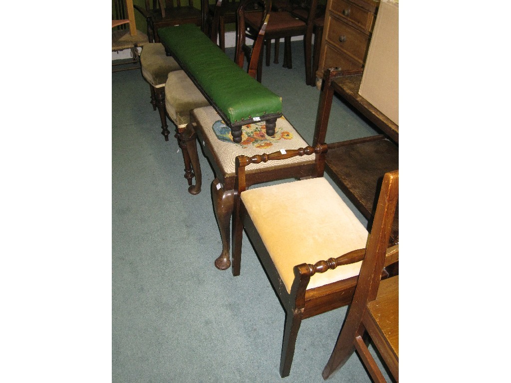 Appraisal: Lot comprising fender stool pair chairs and a dressing table