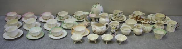 Appraisal: Belleek nd Black Mark Lot Includes a nice honey pot