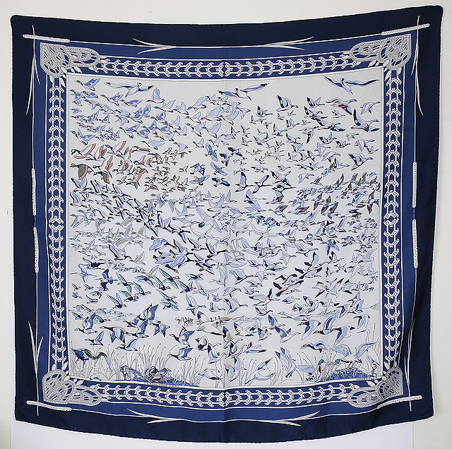 Appraisal: A Herm s silk scarf in the 'Libres Comme L'Air'