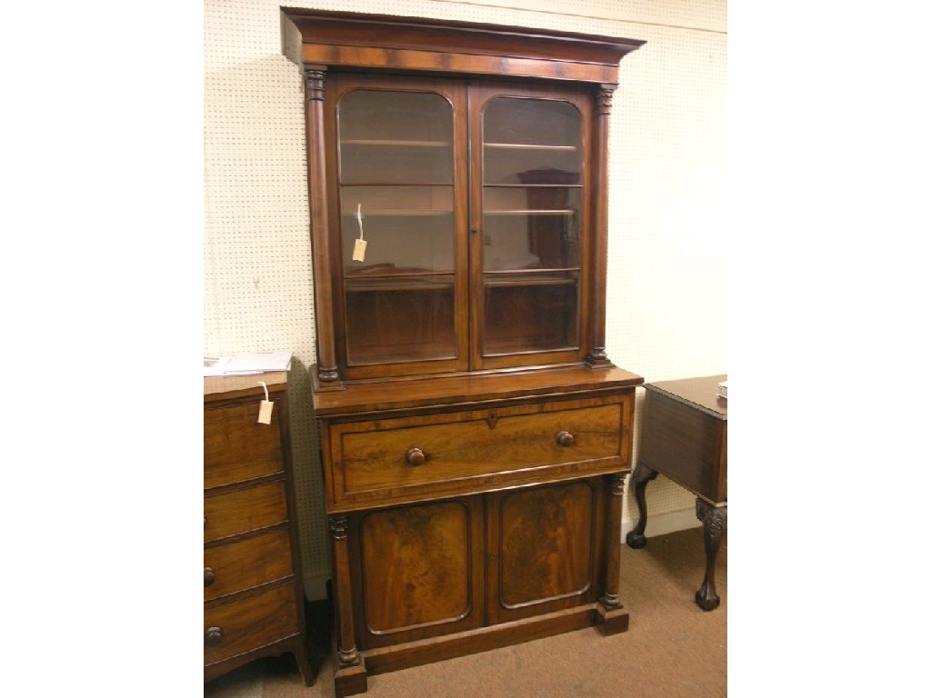 Appraisal: A William IV mahogany secretaire bookcase upper stage with a