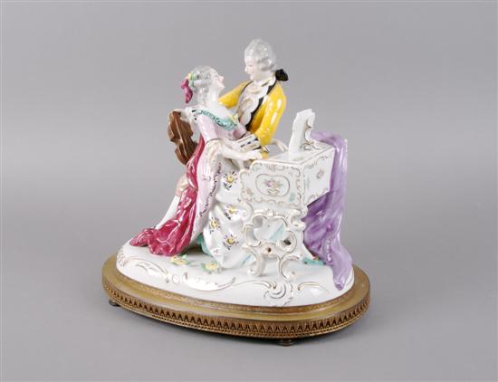 Appraisal: A Continental Porcelain Figural Group Height inches