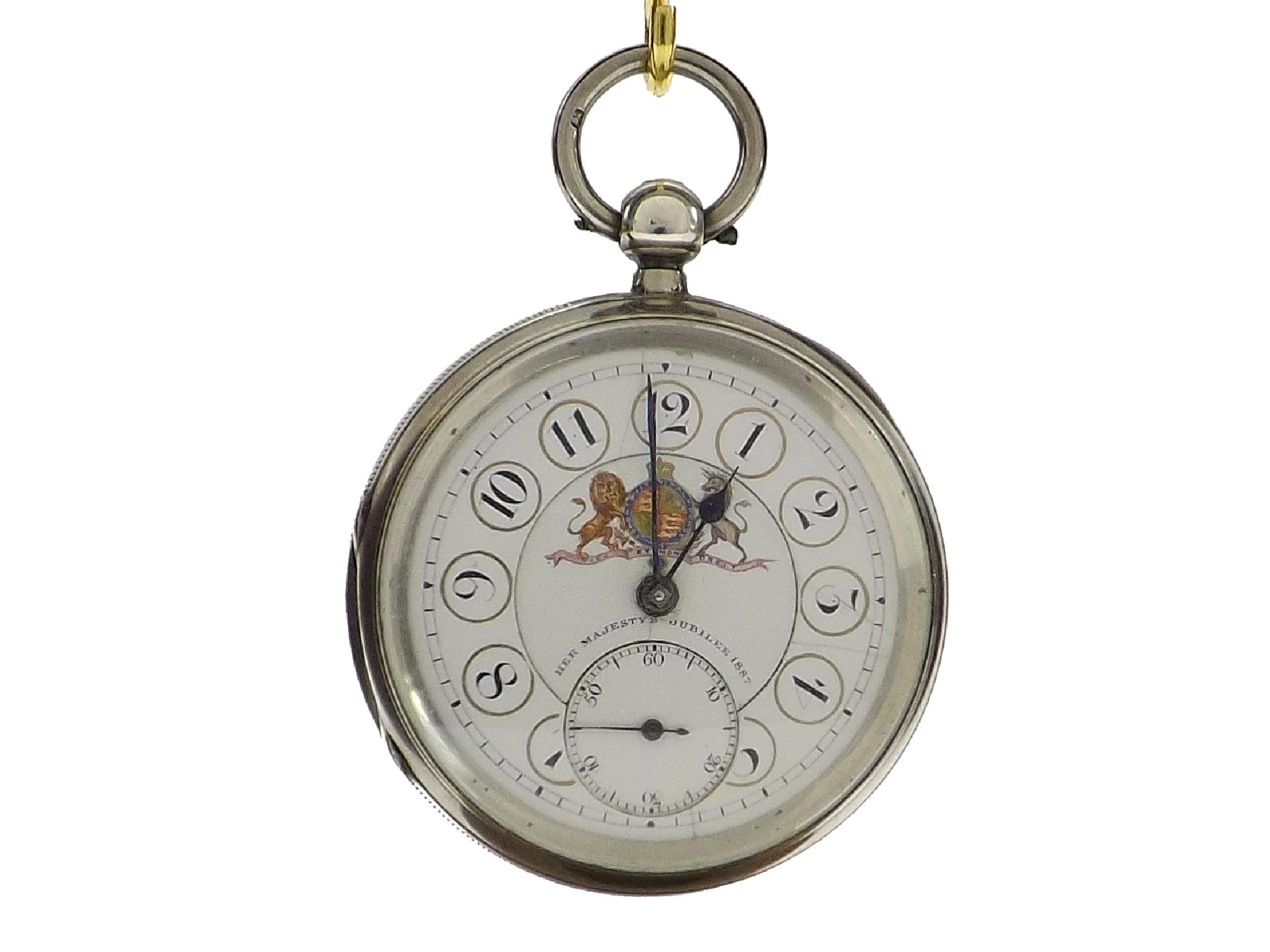 Appraisal: Silver fusee lever commemorative pocket watch London signed Adam Burdess