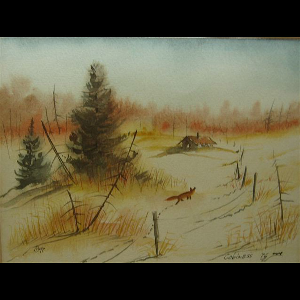 Appraisal: EDWARD EDDY COBINESS - CANADIAN LANDSCAPE VIEWS WITH RED FOX