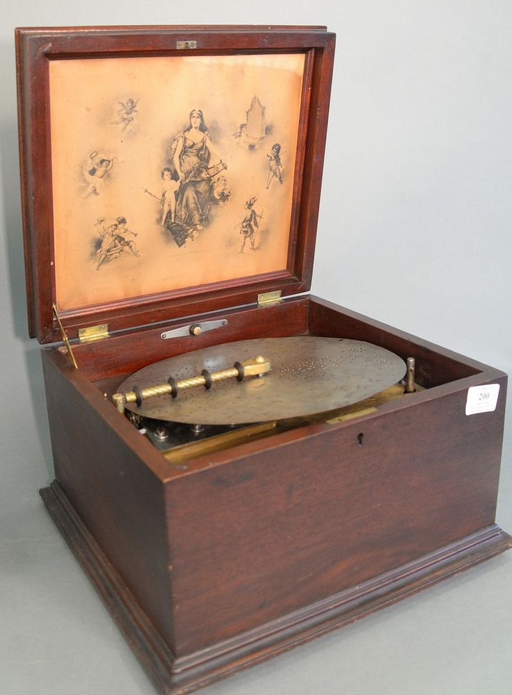 Appraisal: Regina Music Box disc player in mahogany case height inches