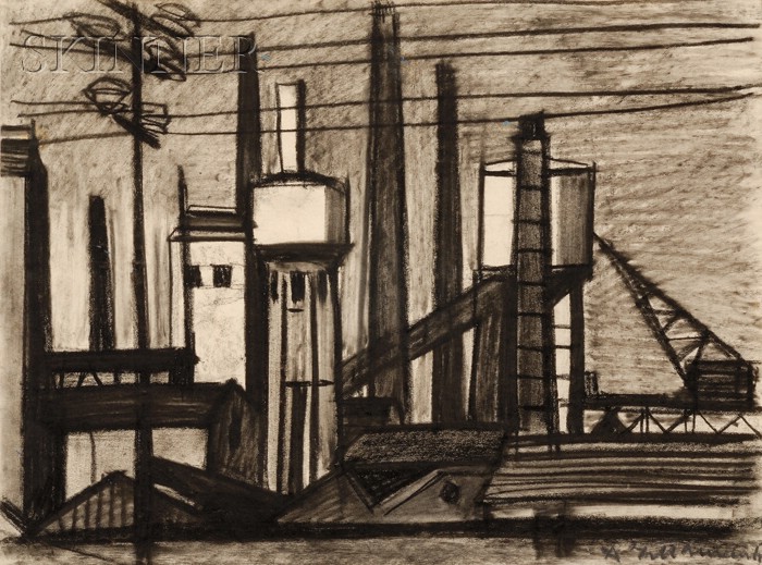 Appraisal: Ampelio Tettamanti Italian - Industrial Landscape Signed A Tettamanti l