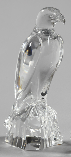 Appraisal: Baccarat Crystal Figure of a Hawk the bird modeled perched