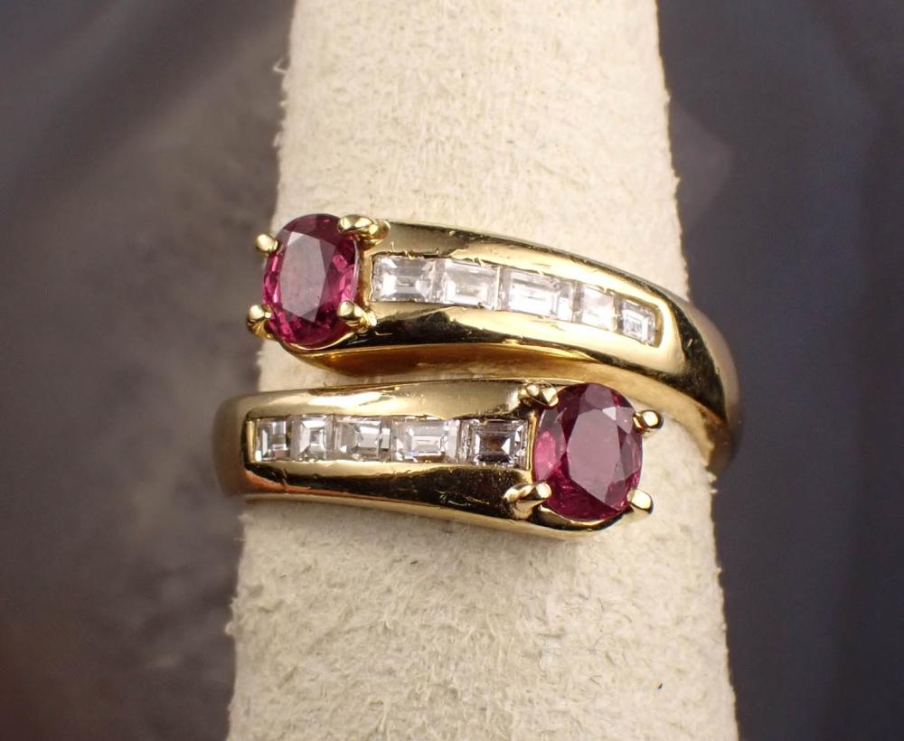 Appraisal: ITALIAN MADE RUBY DIAMOND AND EIGHTEEN KARAT GOLD RING The