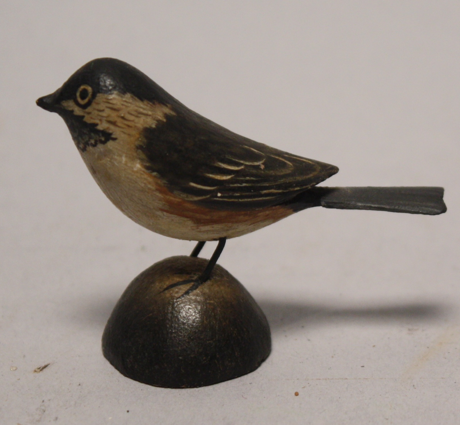 Appraisal: MINIATURE BLACK-CAPPED CHICKADEE By A Elmer Crowell of East Harwich