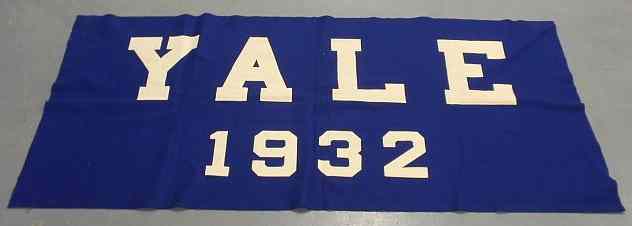 Appraisal: Blue wool Yale flag banner x