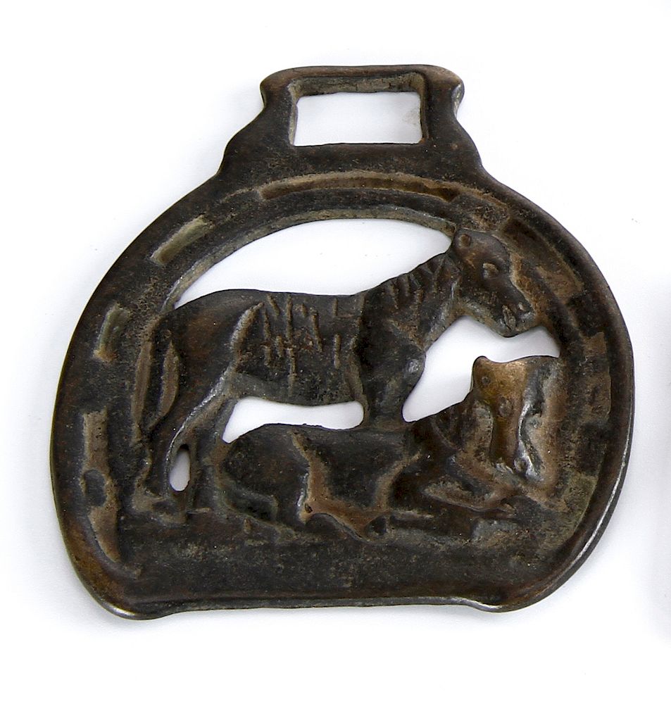 Appraisal: Bronze Ornament Bronze Ornament carved with two animals Width in