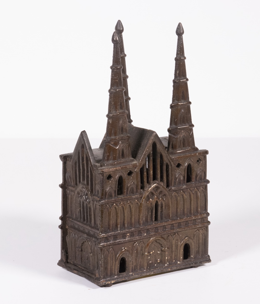 Appraisal: LITCHFIELD CATHEDRAL STILL BANK Early th c English Cast Iron