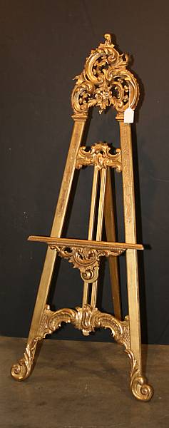 Appraisal: A Rococo style giltwood easel height ft in