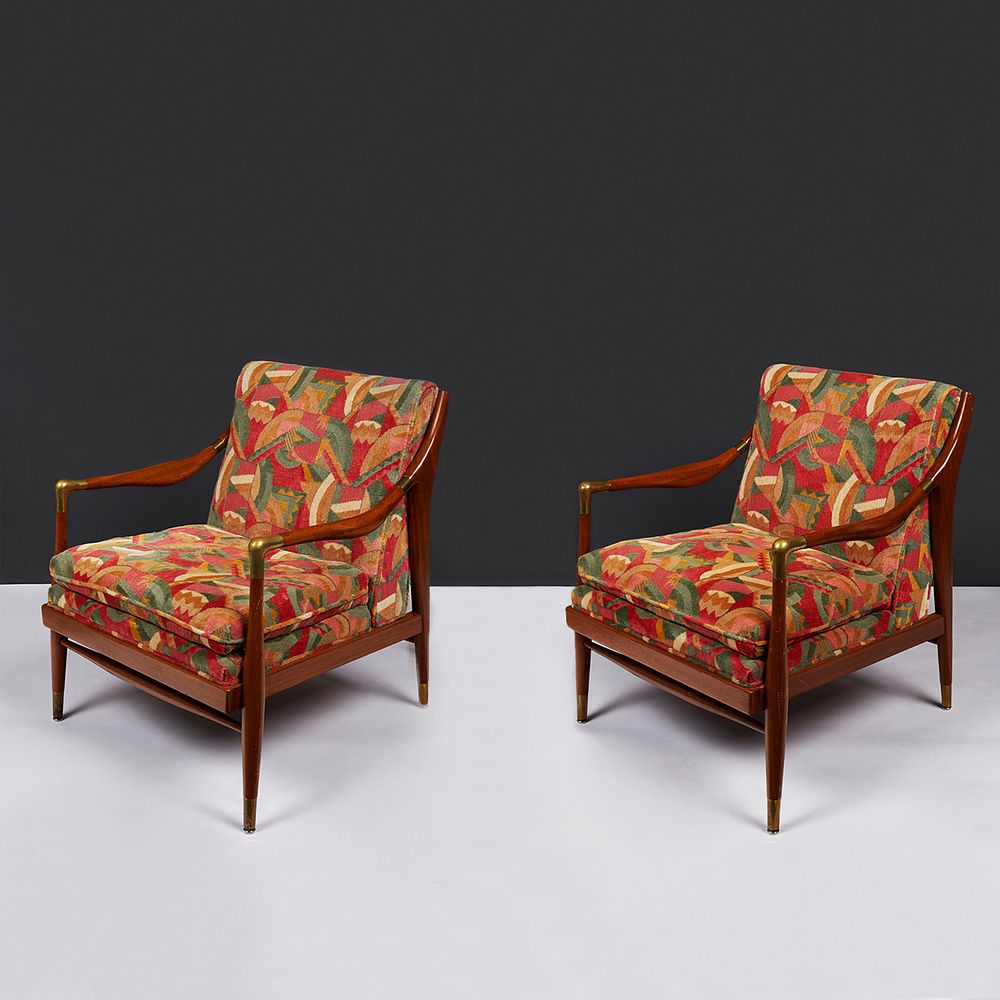 Appraisal: Pair Ib Kofod-Larsen Mid-Century Lounge Armchairs Ib Kofod Larsen Pair