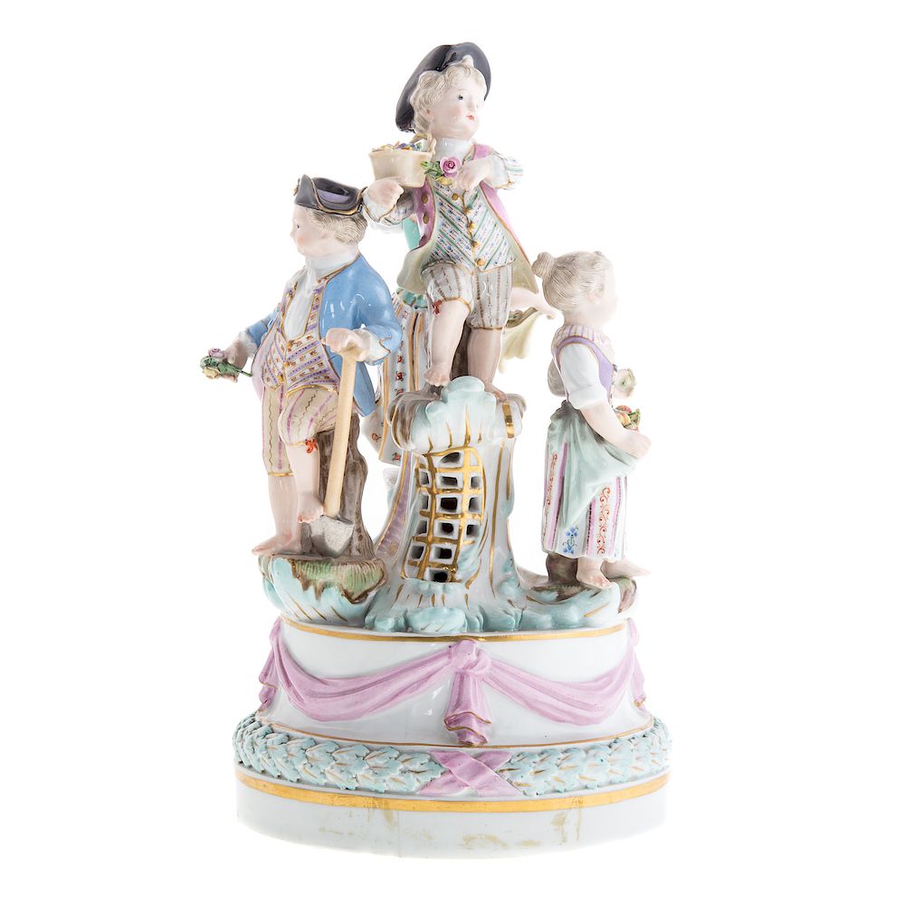 Appraisal: Meissen Porcelain Group Of Children Early th century four children