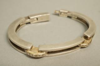 Appraisal: K Gold Sterling Bracelet Not marked Set wit K Gold