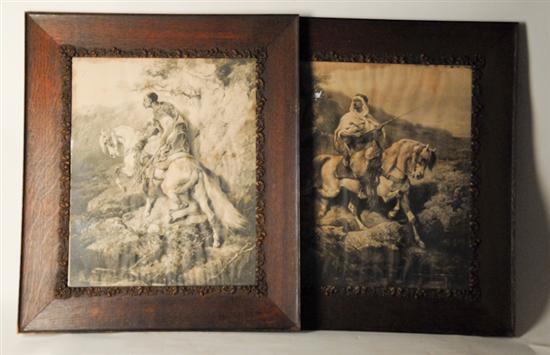 Appraisal: Arab Warriors on Arabian Steeds Engravings two framed H W