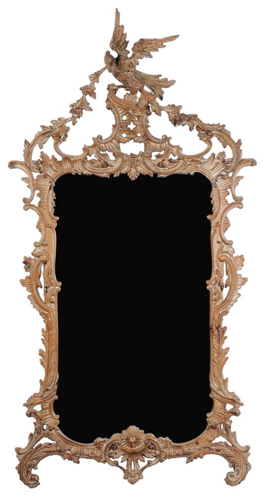 Appraisal: Chippendale Style Carved Mirror th century carved pine throughout with