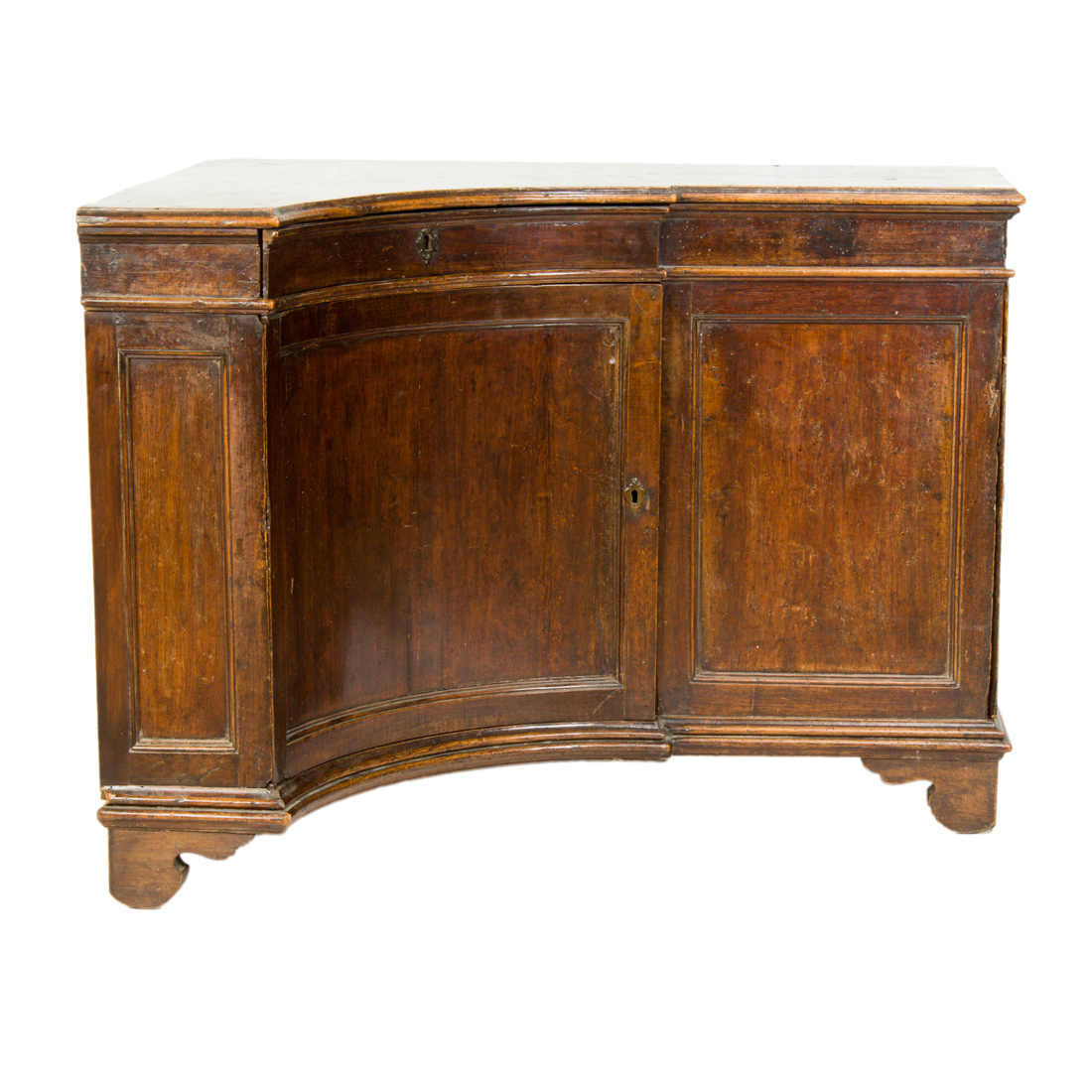 Appraisal: AN ITALIAN ASSEMBLED WALNUT CORNER CABINET An Italian assembled walnut