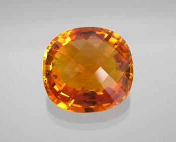 Appraisal: An Unmounted Carat Orange Citrine An impressive side cushion shape