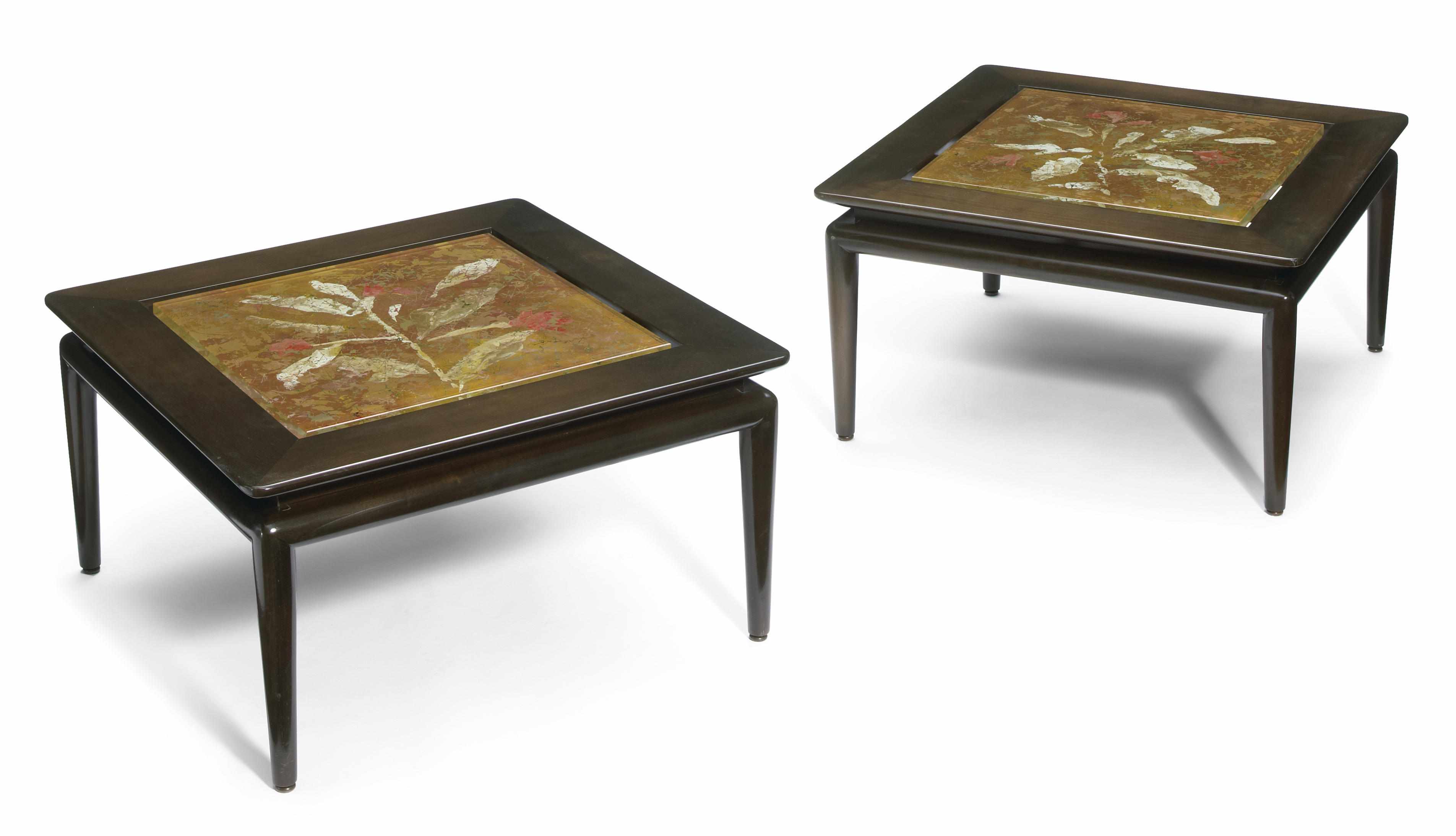 Appraisal: A pair of Duilio Dube Barnabe for Fontana Arte reverse-painted