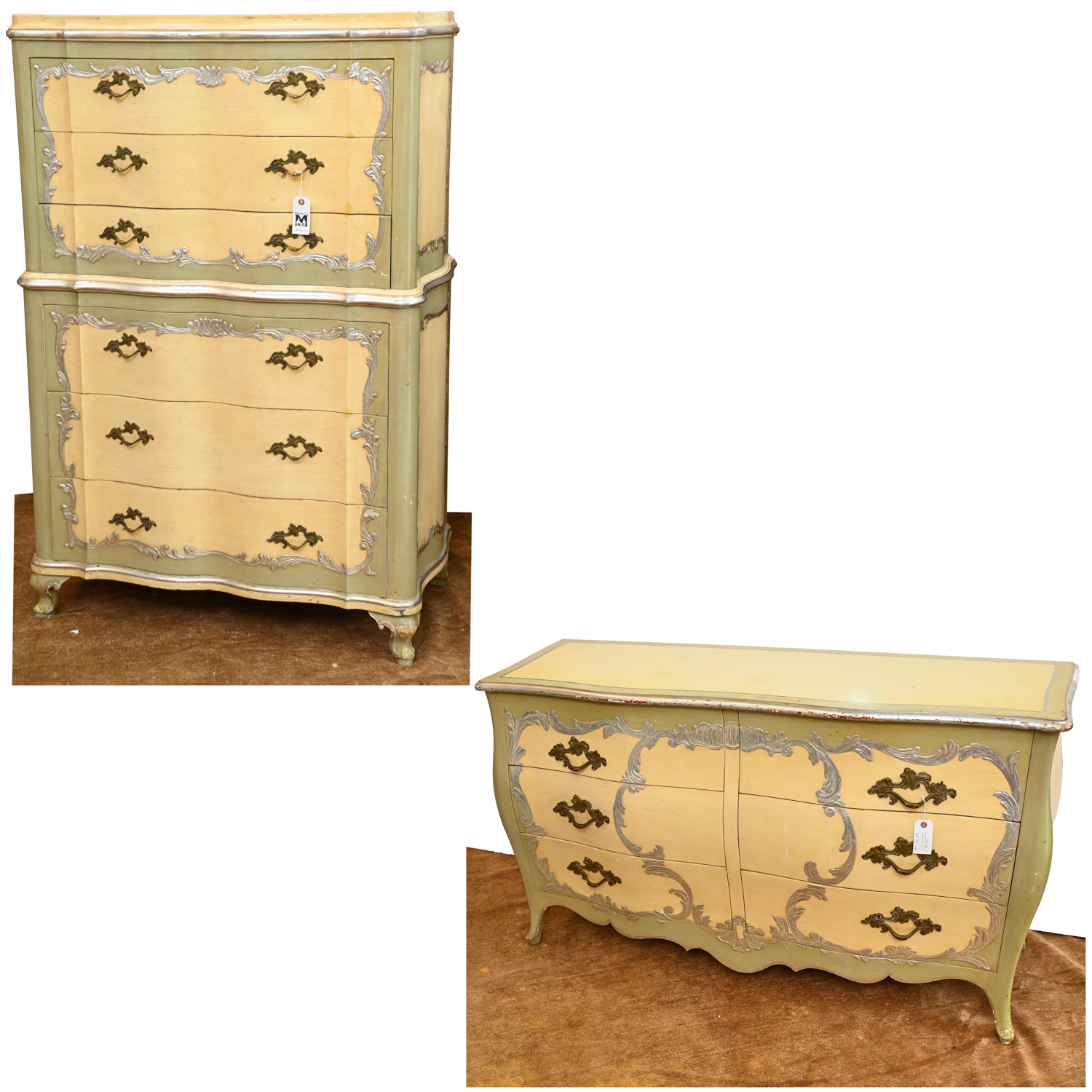 Appraisal: JOHN WIDDICOMB FRENCH STYLE CHESTS Mid th c Louis XV