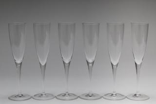 Appraisal: Tiffany Co Crystal Champagne Flutes Set of Tiffany crystal champagne