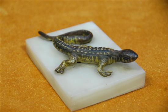 Appraisal: AUSTRIAN SALAMANDER BRONZE ON BASE