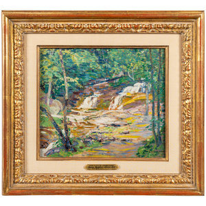 Appraisal: George L Nelson American - The Little Cascade oil on