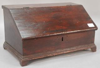 Appraisal: Miniature pine table model desk with slant lid on bracket