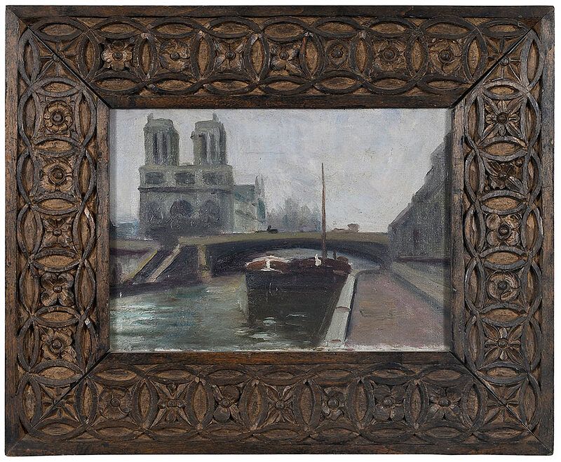 Appraisal: American School early mid th century Notre Dame unsigned oil