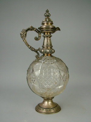 Appraisal: A German Renaissance style cut glass and white metal mounted